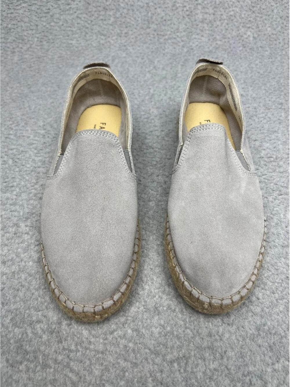 Fabiolas Spain Womens Leather Suede Gray Espadrille Slip On Shoes 36 EU / 5.5 US